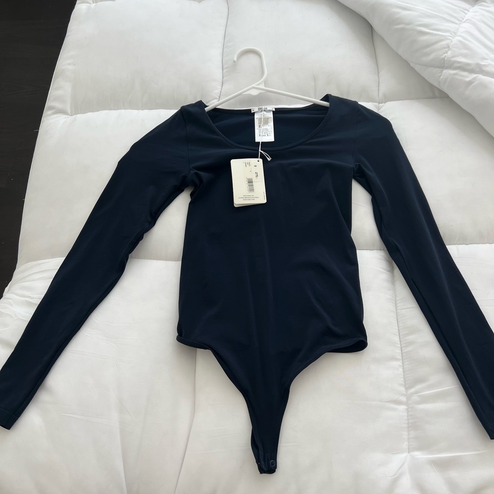 NWT- Wolford- NEVER WORN- long sleeve string body (midnight blue)